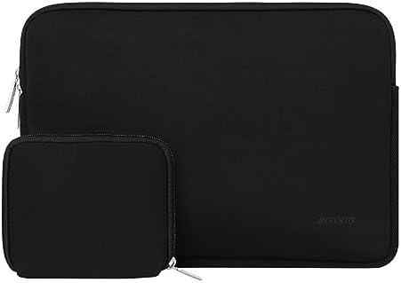 MOSISO Laptop Sleeve Compatibile con MacBook Air 15 M2 A2941 2023/Pro 15 Touch Bar,15 Surface Laptop 5/4/3,dell XPS 15 Plus,HP Stream 14,Neoprene Borsa Custodia con Piccolo Case, Nero