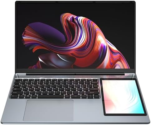 Tuofudun 15.6 inch Dual Screen Ultrabook Laptop, 7 inch Touch Screen, Intel Celeron N5095, 16GB LPDDR4, 512GB SSD, Notebook Windows 11 Pro, Fingerprint Unlock, WiFi5 Bluetooth4.2
