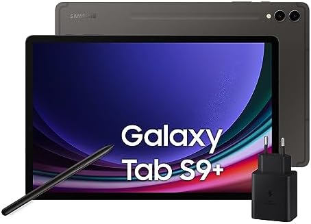 Samsung Galaxy Tab S9+, Display 12.4″ Dynamic AMOLED 2X, 5G, RAM 12GB, 256GB, 10.090 mAh, Snapdragon 8 Gen 2, Android 13, IP68, Graphite [Versione italiana] 2023, Caricabatterie 45W incluso