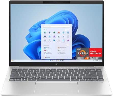 HP Pavilion Plus 14-ey0000sl, AMD Ryzen 7-7840U, RAM 16GB LPDDR5x, SSD da 1 TB, Scheda Grafica AMD Radeon 780M, Schermo OLED con Risoluzione da 2,8K, Wi-Fi, Ble, Webcam 5MP, Windows 11, Argento