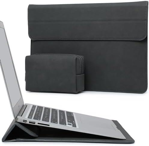 HYZUO 13,3-14 Pollici Custodie per PC Portatile Borsa con Funzione Stand Compatibile con MacBook Pro 14 M3/M2/M1 Pro/Max A2992 A2918 A2779 A2442 2024-2021, MacBook Air 13 2012-2017, Grigio Spazio
