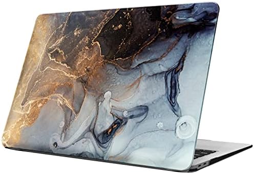 FINTIE Custodia Compatibile con MacBook Air 13 2020/2019/2018 (A2337 M1 / A2179 / A1932) – Cover Rigid Protettivo Guscio Rigido Case, Marble Nero/Blu
