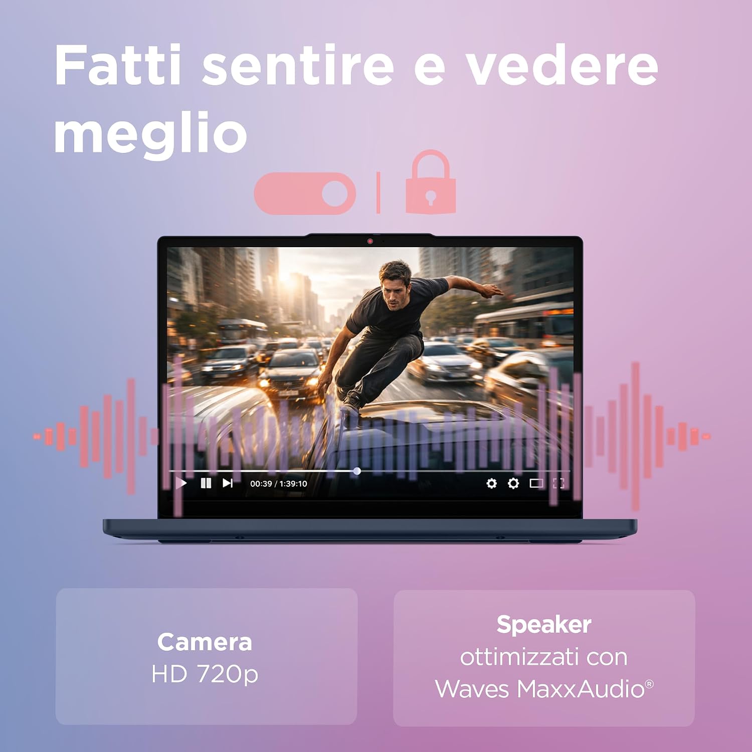 Lenovo Chromebook 14″ Notebook IPS WUXGA (1920×1200), 128GB SSD, 8GB RAM, Wi-Fi6E, ChromeOS, MediaTek Kompanio 540 – Laptop Leggero per Studio, Streaming e Uso Quotidiano – Caricatore non incluso