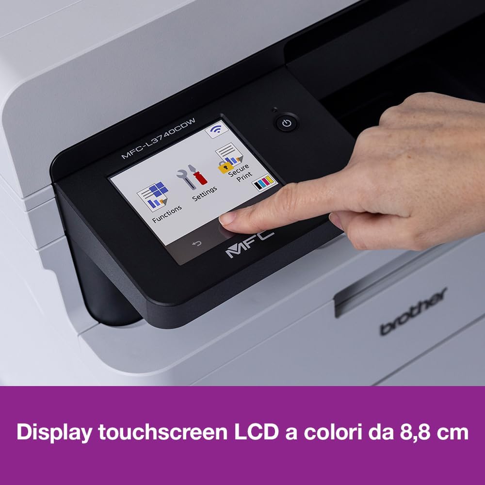 Brother MFCL3740CDWE, Multifunzione LED a Colori, Ecopro ready, 18 ppm